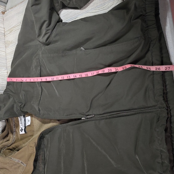 Columbia Olive Green Soft Shell Fleece LIned Winter Bomber Jacket Mens Size XXL - Picture 7 of 12